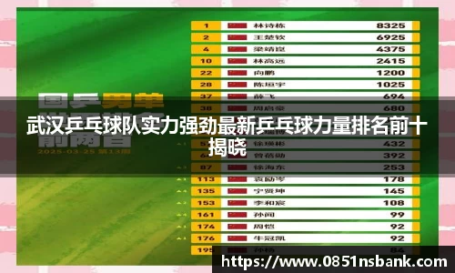 武汉乒乓球队实力强劲最新乒乓球力量排名前十揭晓